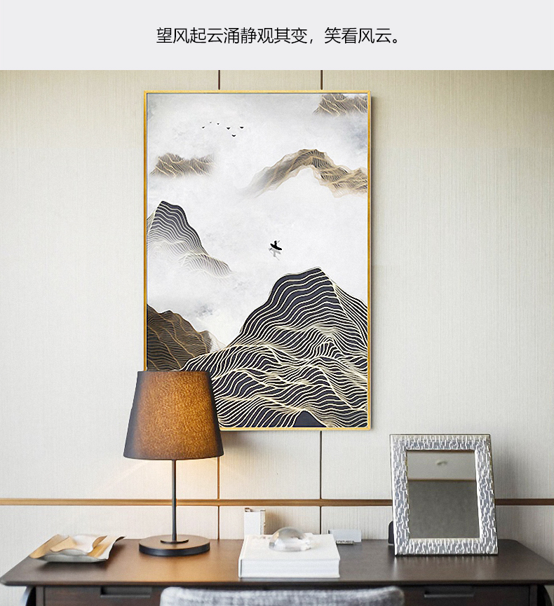 现代抽象装饰画 唯美风景玄关走廊客厅挂画 办公室晶瓷画 纯手绘油画 风起云涌